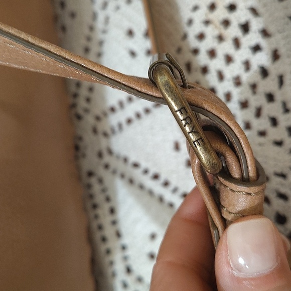 FRYE Meadow Mini Brown Crossbody Adjustable Strap Braided Detail 3 Compartments - Picture 3 of 15